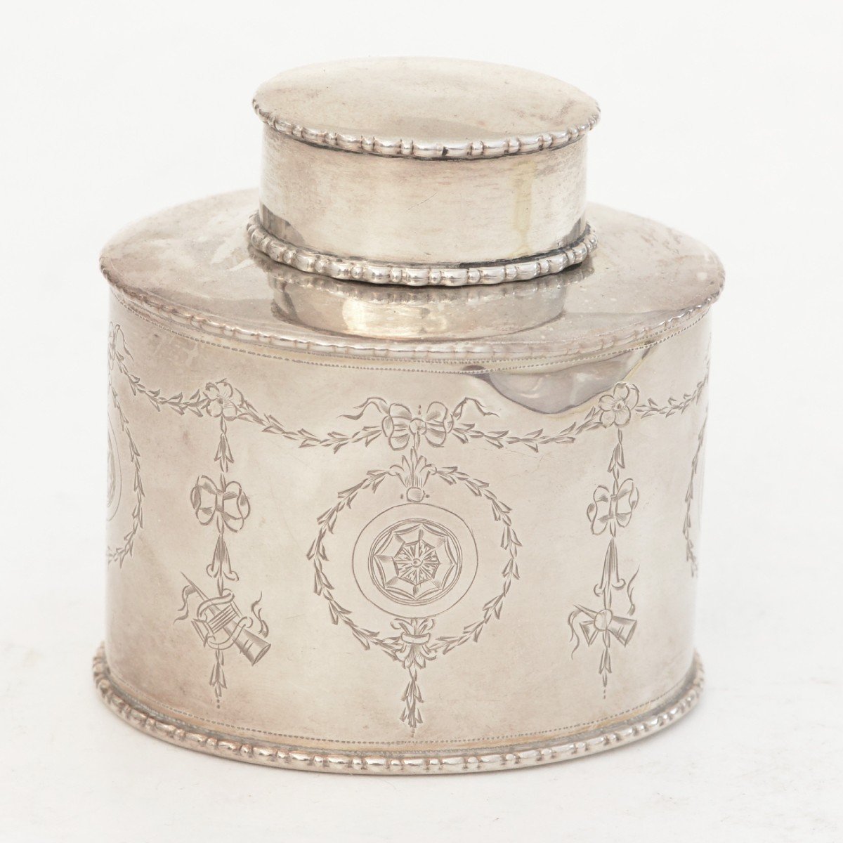 Miniature English Sterling Silver Tea Caddy By George Nathan And Ridley Hayes Chester 1909