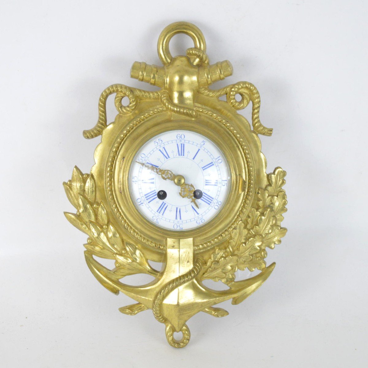 Marine Gilt Bronze Anchor Wall Clock Late 19th Century