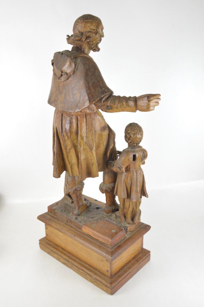 Groupe En Bois Sculpté Saint Roch Avec Enfant Et Chien XVII/XVIIIème-photo-3