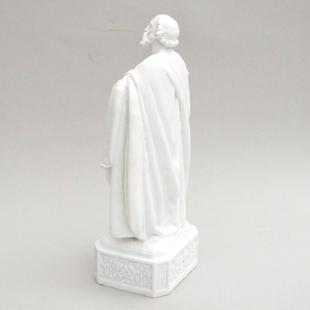 Biscuit Porcelain Statue Of  A Saint XIXth Century-photo-2