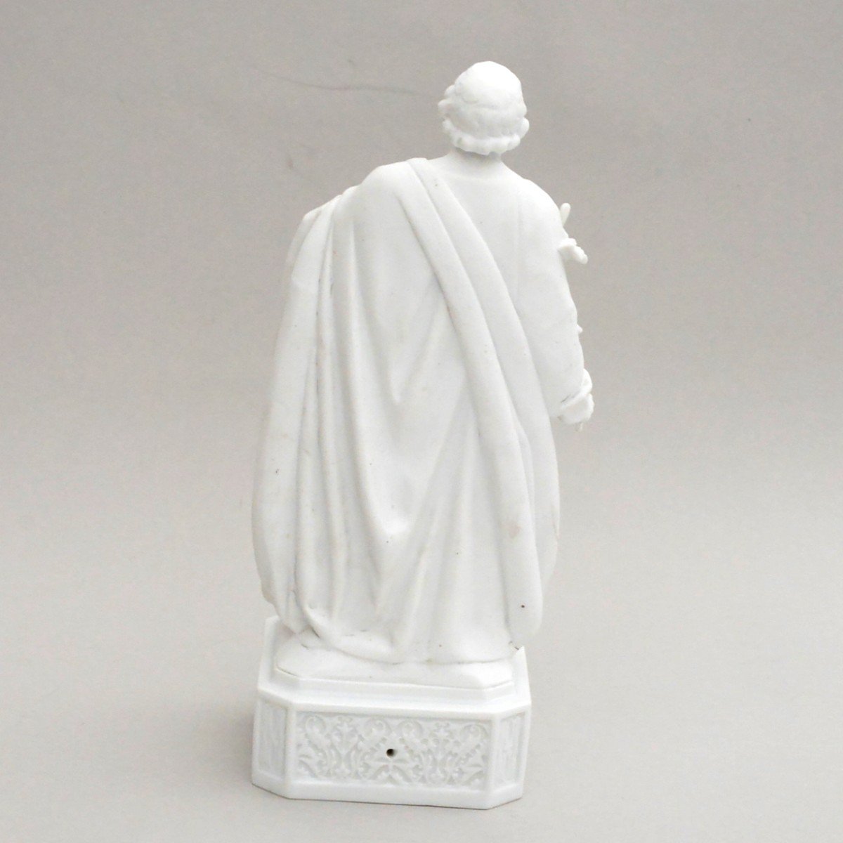 Biscuit Porcelain Statue Of  A Saint XIXth Century-photo-3