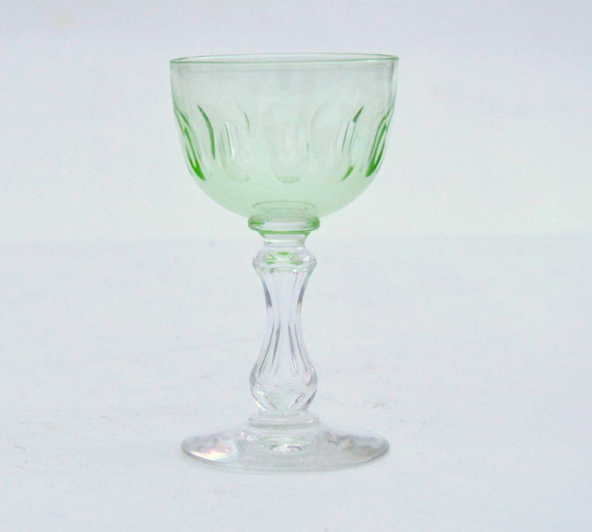 Six Uranium Crystal Wine Glasses From Val Saint Lambert-photo-3