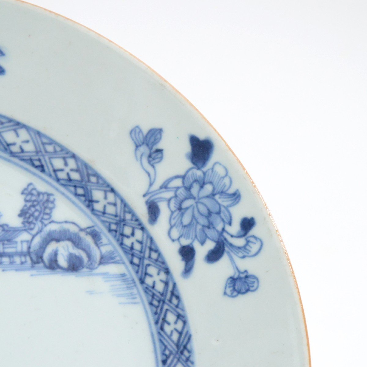 Suite Of Eight Export Chinese Porcelain Plates With Blue And White Decor 18th Century-photo-4