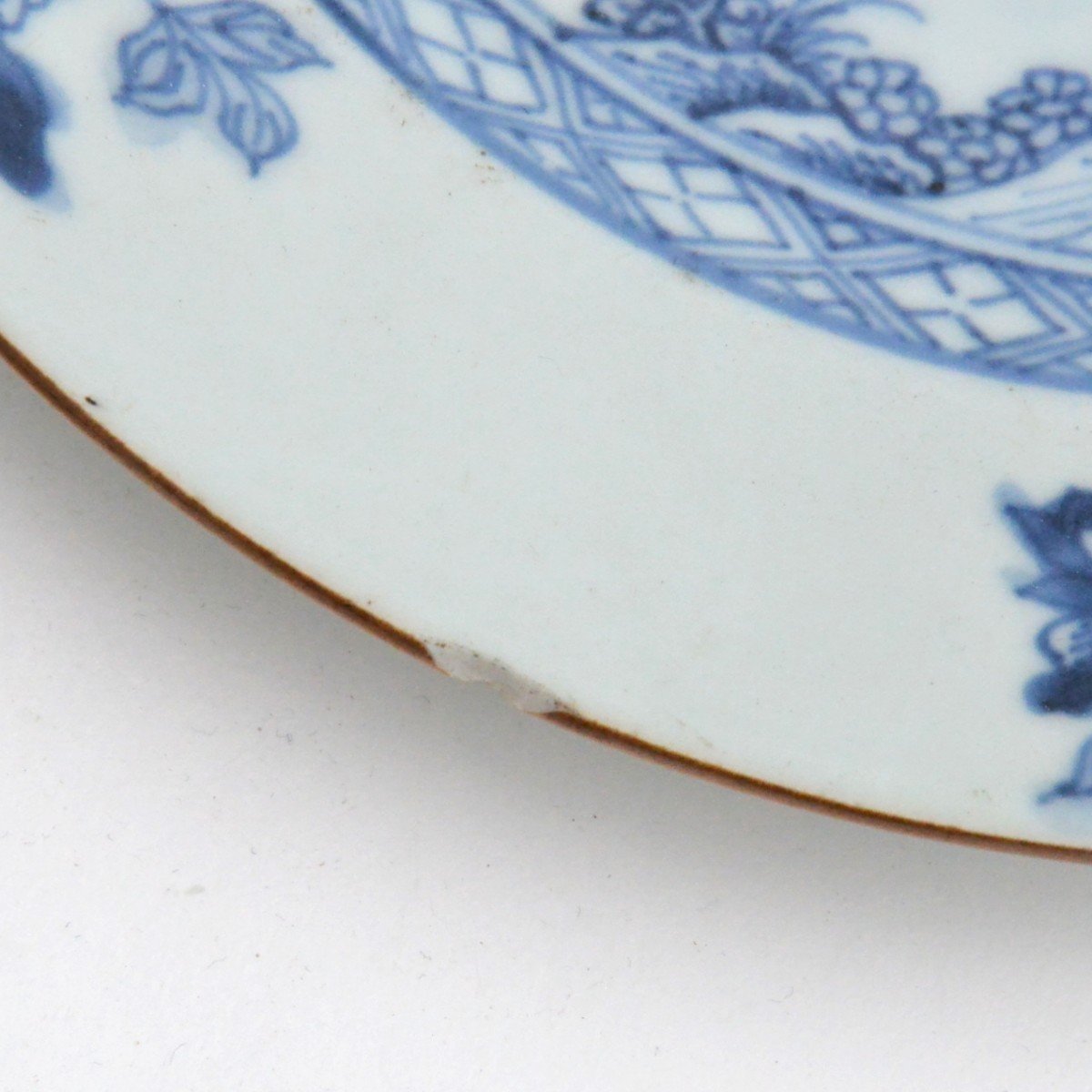 Suite Of Eight Export Chinese Porcelain Plates With Blue And White Decor 18th Century-photo-4