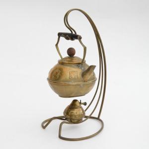 Art Nouveau Teapot And Its Warmer By Wmf In Copper Circa 1900