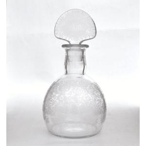 Baccarat Cut And Engraved Crystal Wine Decanter Model Rohan Gouvieux France 1940s