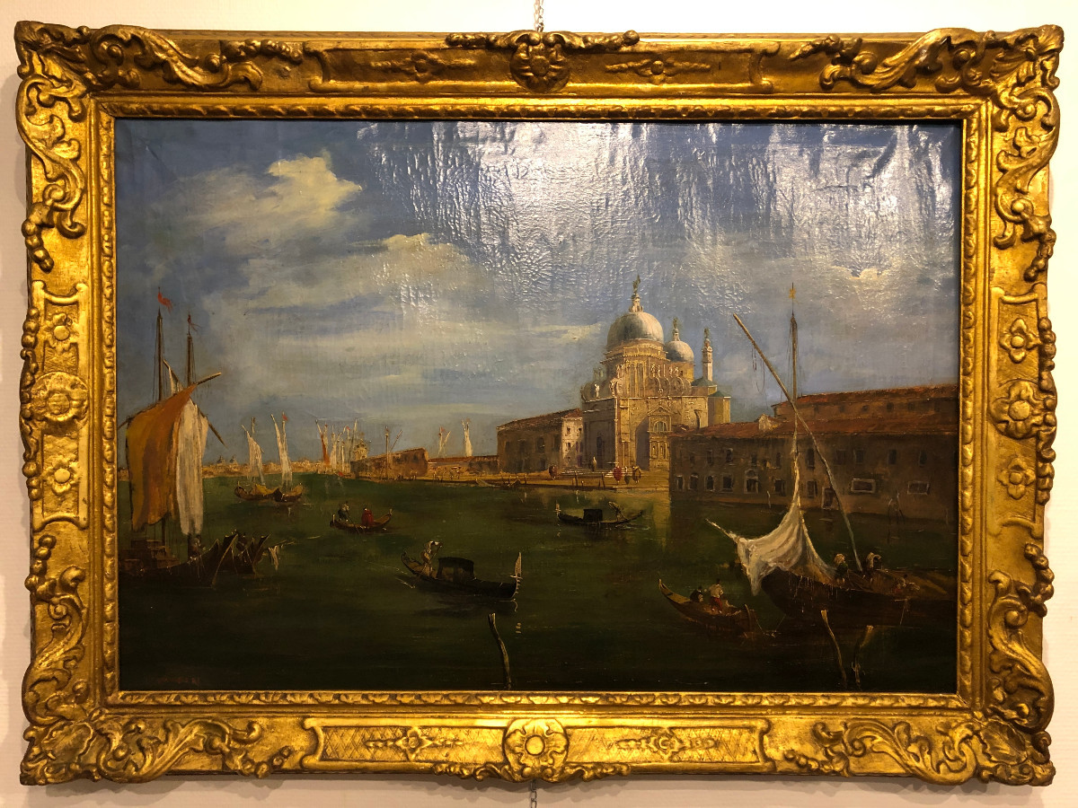 View Of Venice, Oil On Canvas, In Its Original Frame, Italy, First Half Of The 19th Century -photo-1