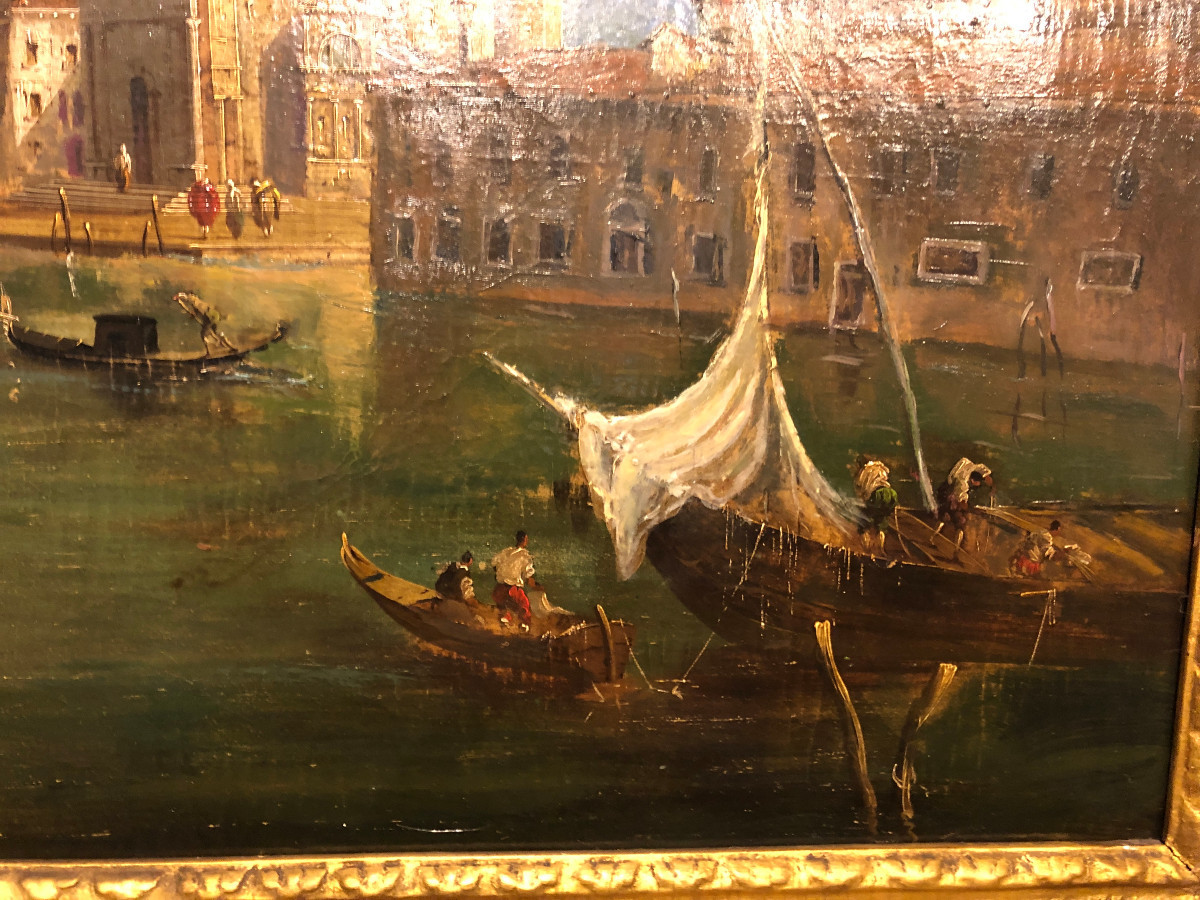 View Of Venice, Oil On Canvas, In Its Original Frame, Italy, First Half Of The 19th Century -photo-4