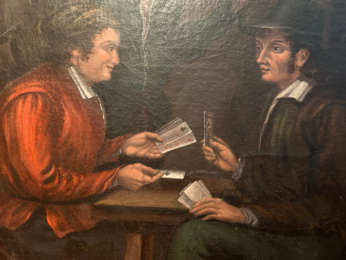 Old Master Paintings From The Netherlands Depict A Group Of Card Players-photo-2
