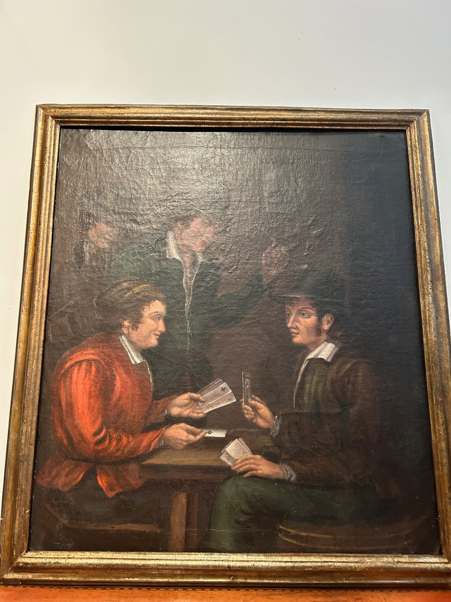 Old Master Paintings From The Netherlands Depict A Group Of Card Players