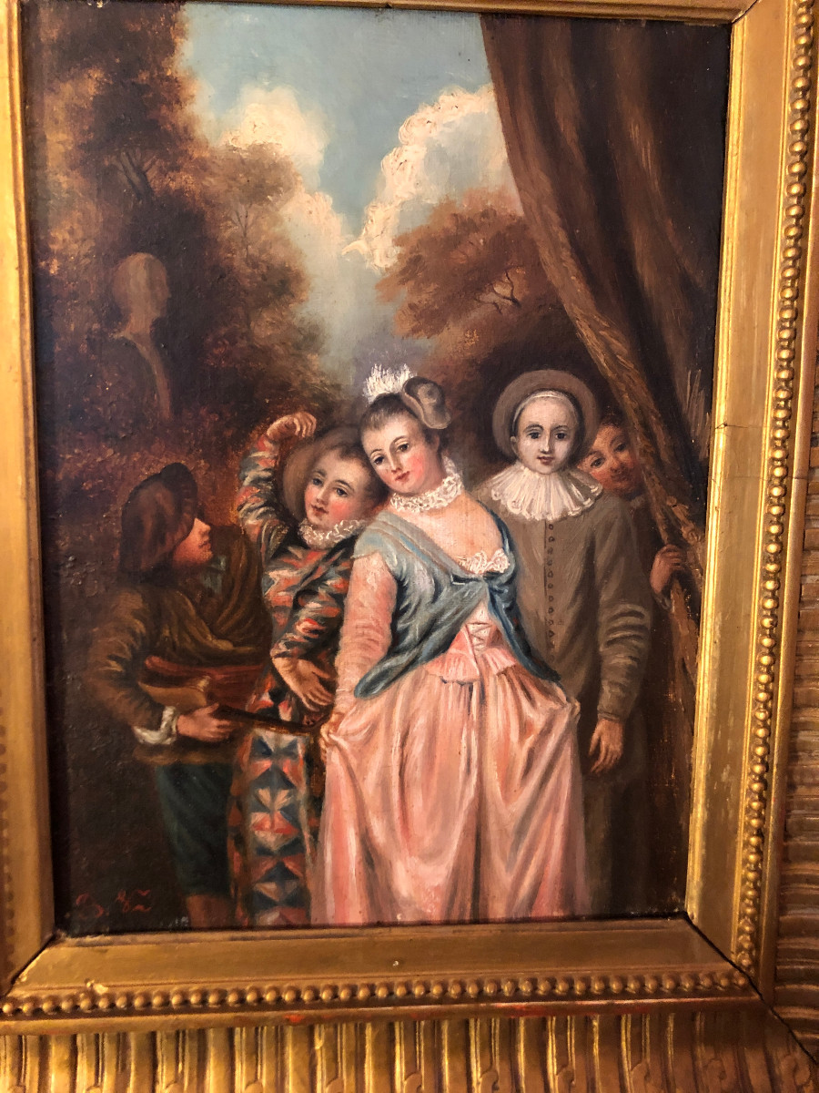 Carnival Scene In Venice With People In Costume, In Its Original Setting, 19th Century-photo-2