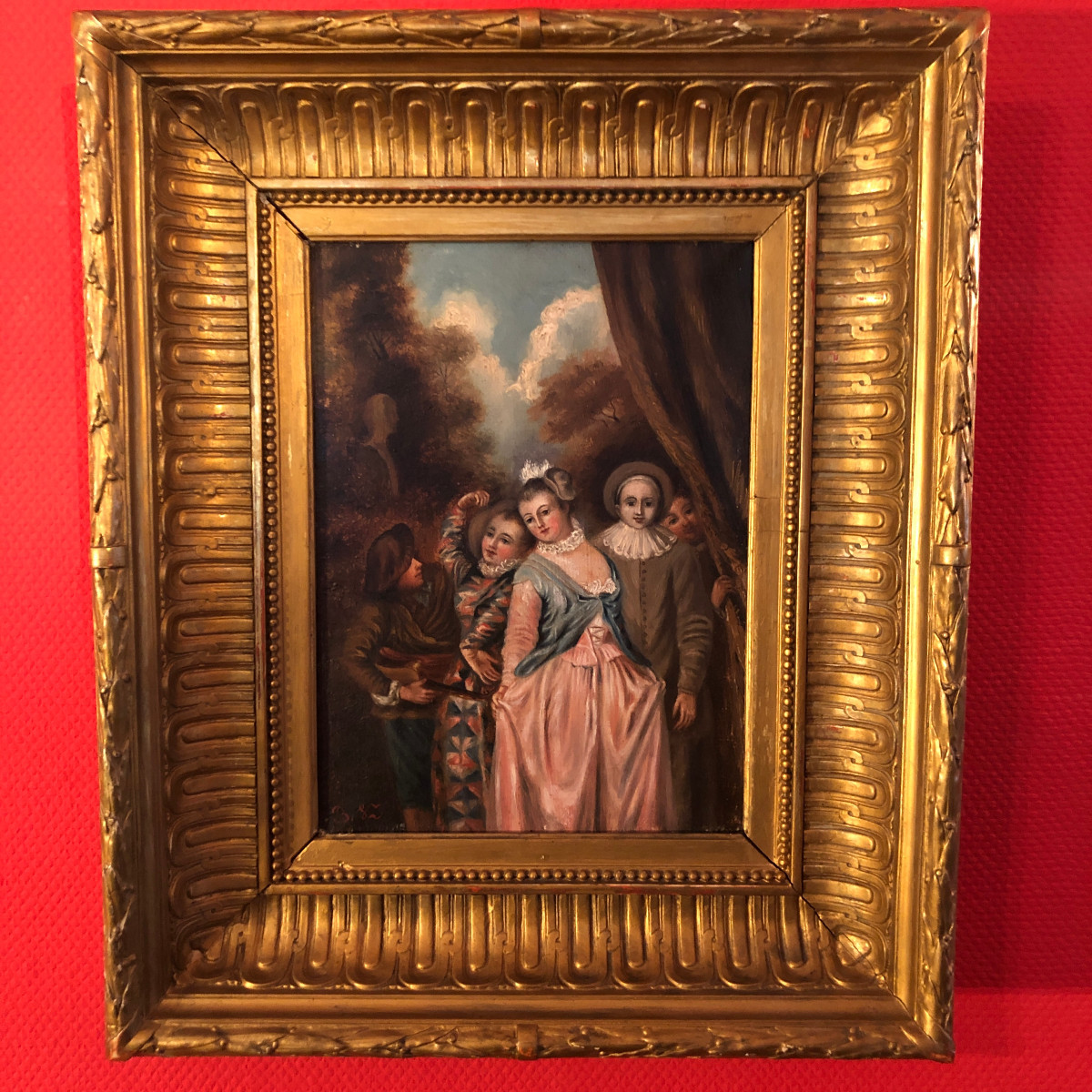 Carnival Scene In Venice With People In Costume, In Its Original Setting, 19th Century-photo-1