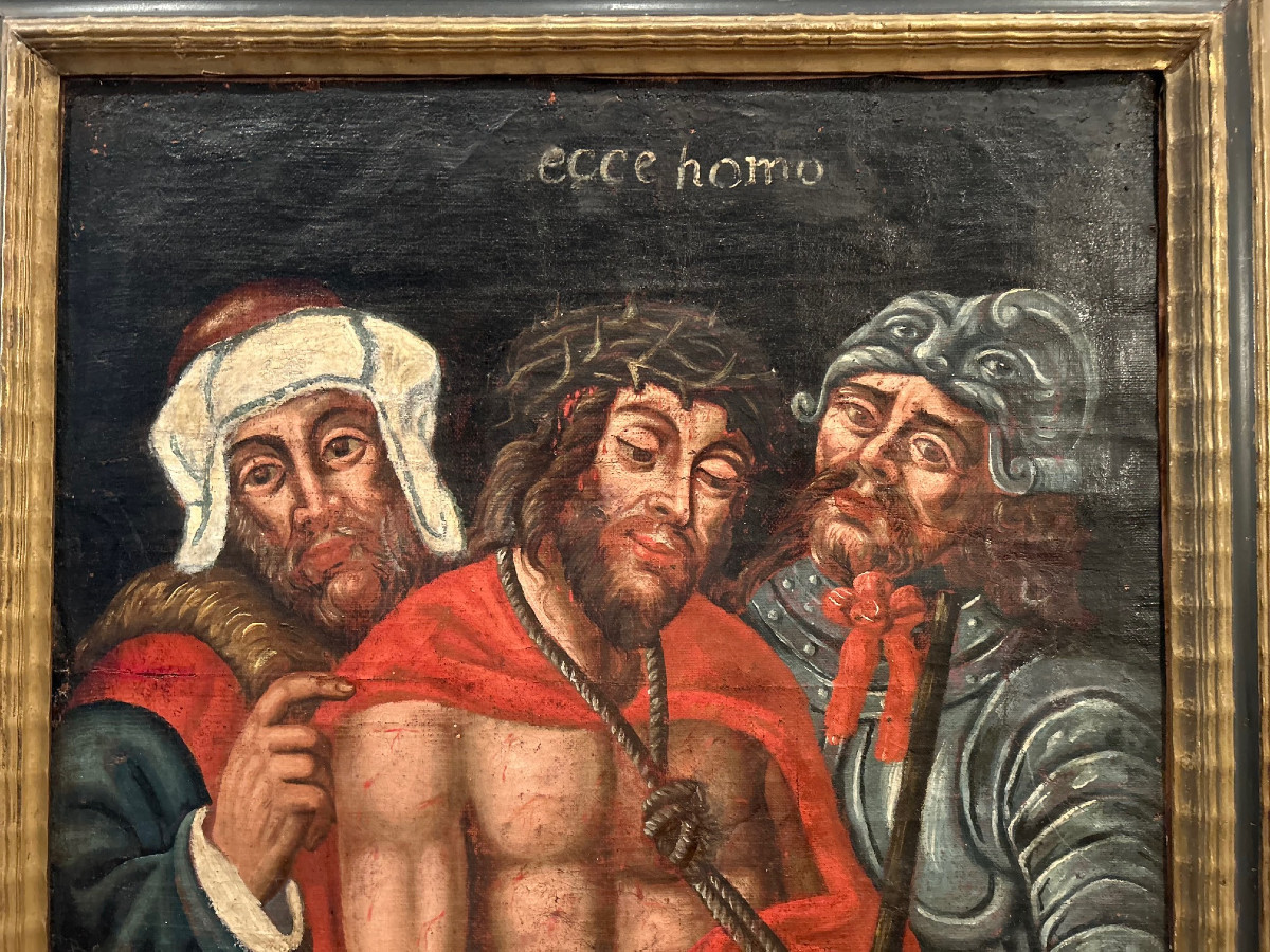 An Antique Popular Painting, "ecce Homo", 1550-photo-3