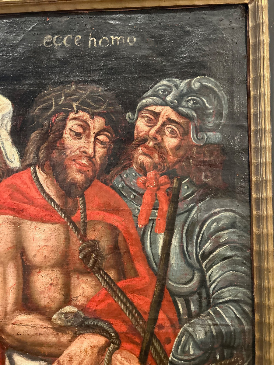 An Antique Popular Painting, "ecce Homo", 1550-photo-6