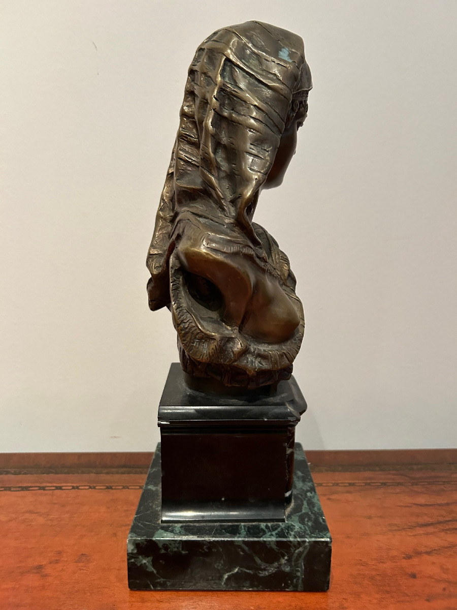 Bronze Bust Of An Oriental Woman, Firm Moreau-photo-3