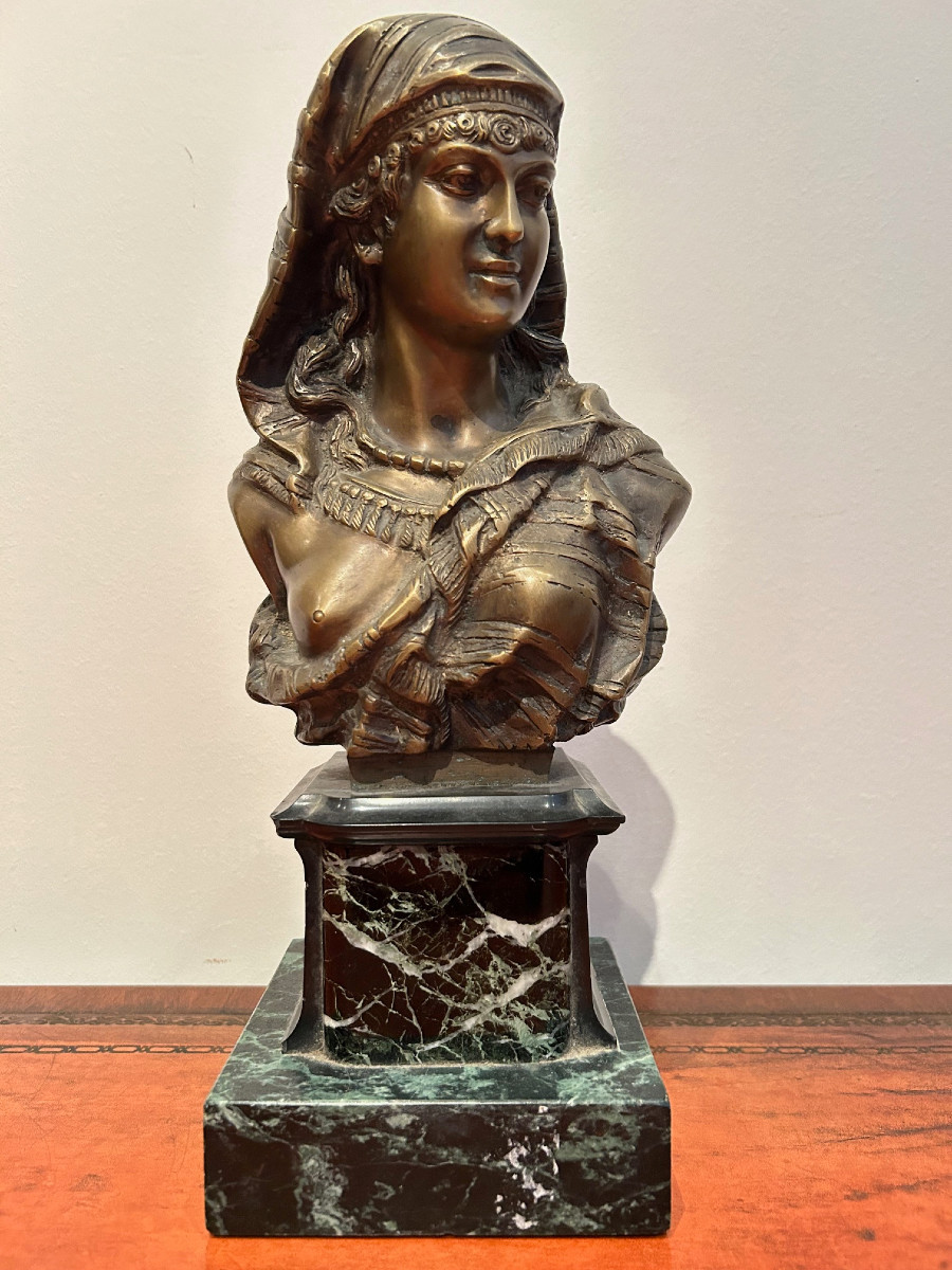 Bronze Bust Of An Oriental Woman, Firm Moreau
