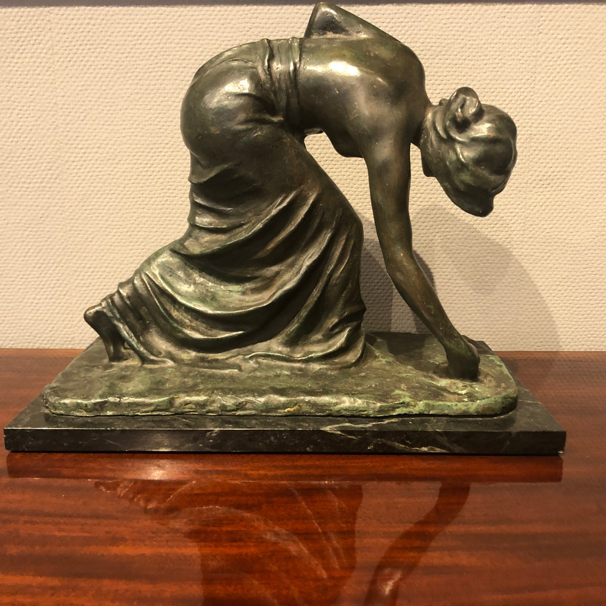 Bronze Bust Of A Woman Drawing Water, Art Nouveau-photo-4