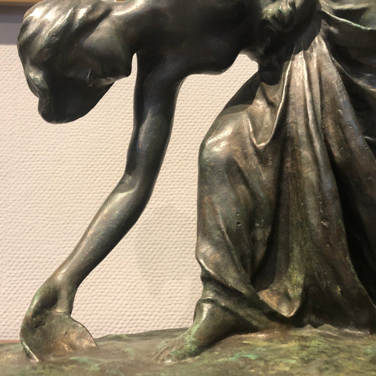 Bronze Bust Of A Woman Drawing Water, Art Nouveau-photo-2