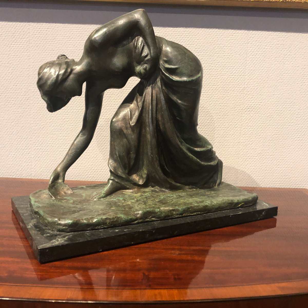 Bronze Bust Of A Woman Drawing Water, Art Nouveau-photo-7
