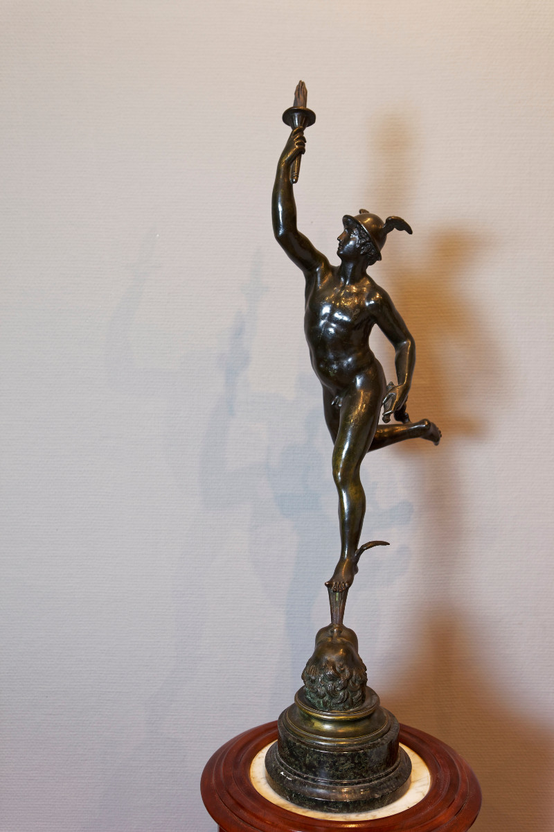 Statue en bronze Représentant HERMES  d'apres Giambolognia, XIV siècle-photo-5