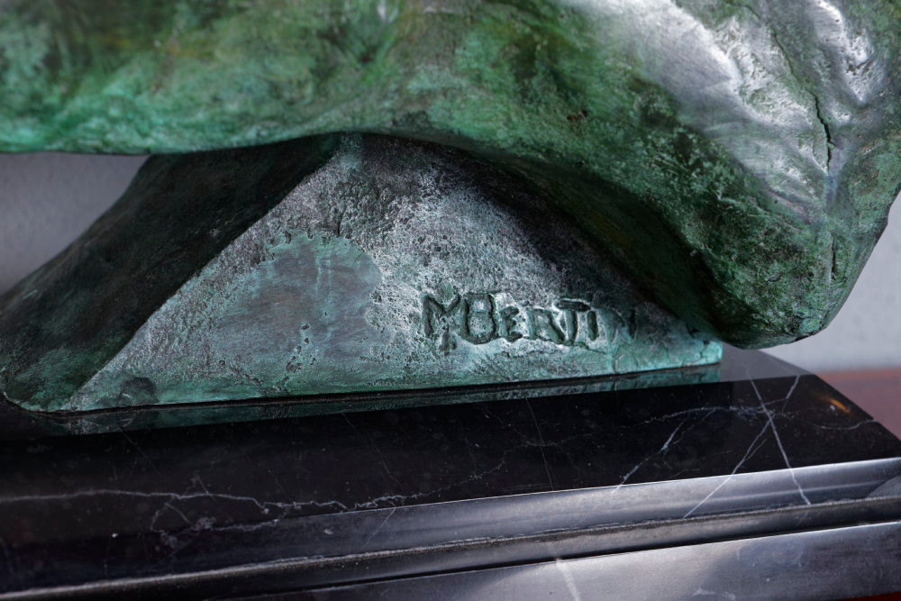 Statuette en bronze représentant deux têtes de lévriers,  ART DÉCO ca. 1920/30-photo-3