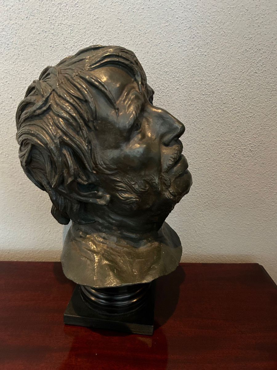 Tête de Sénéque en terre cuite, XX-siécle-photo-5