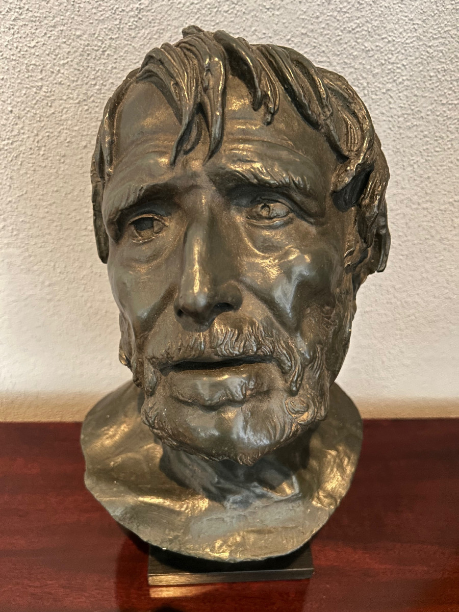 Tête de Sénéque en terre cuite, XX-siécle