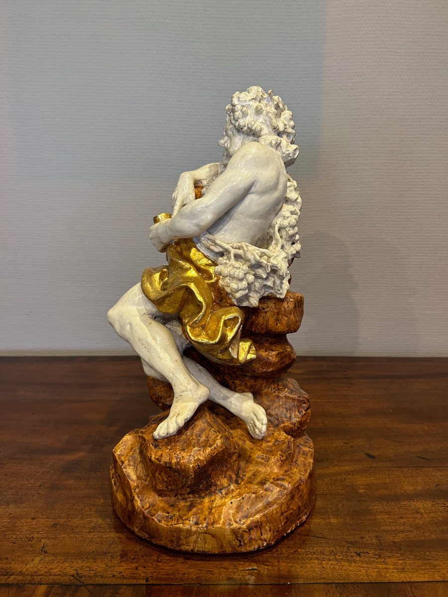 Hand-carved Wooden Sculpture Depicting Bacchus, 19th Century-photo-2