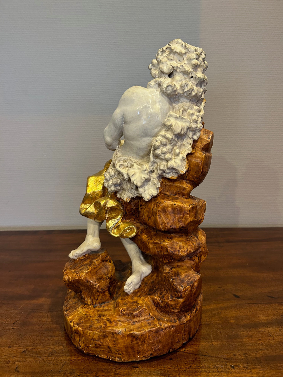 Hand-carved Wooden Sculpture Depicting Bacchus, 19th Century-photo-3