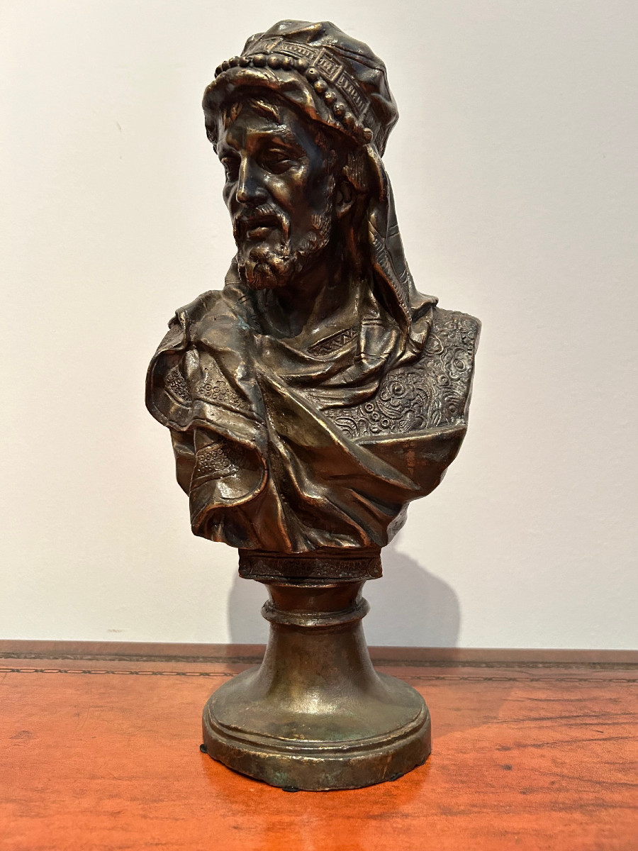 Buste d'oriental en bronze, vers 1900-photo-1