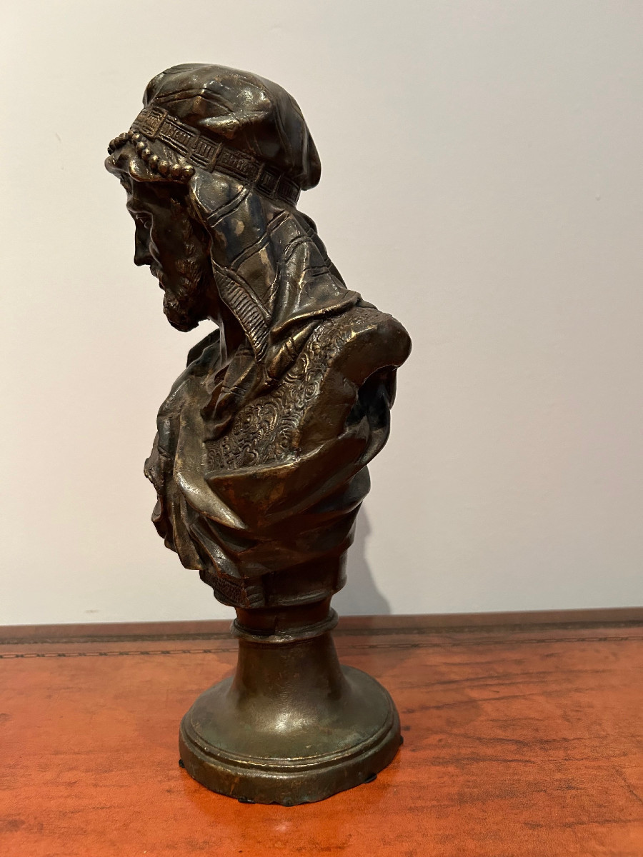 Buste d'oriental en bronze, vers 1900-photo-4