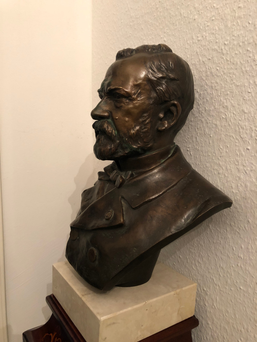 Buste en bronze de LOUIS PASTEUR, XIX siécle-photo-3