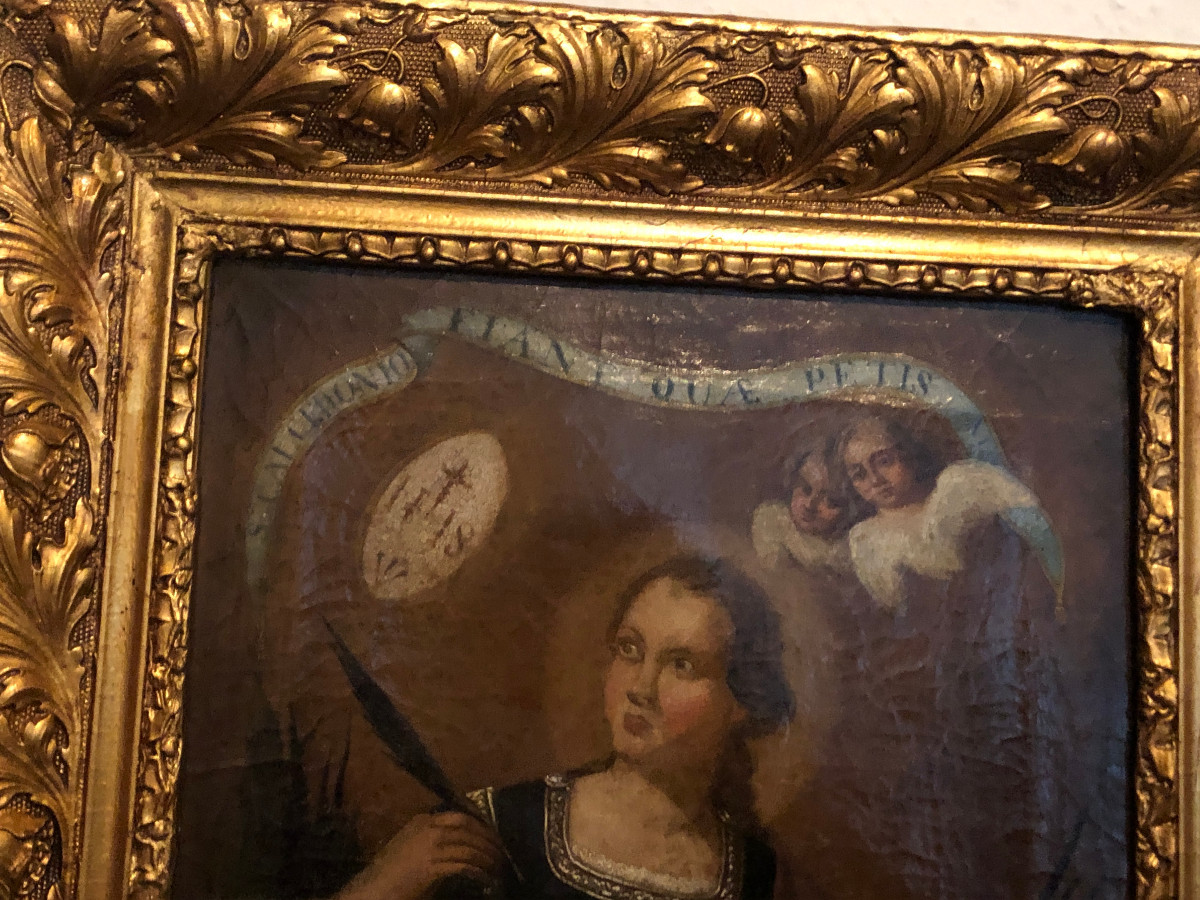 Portrait Of "saint Calcedonino" Sicily 18th Century-photo-2