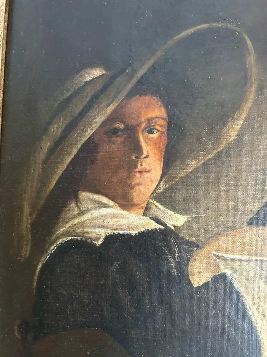 Portrait Of A Salesgirl With A Customer, 17th Century Flanders-photo-4