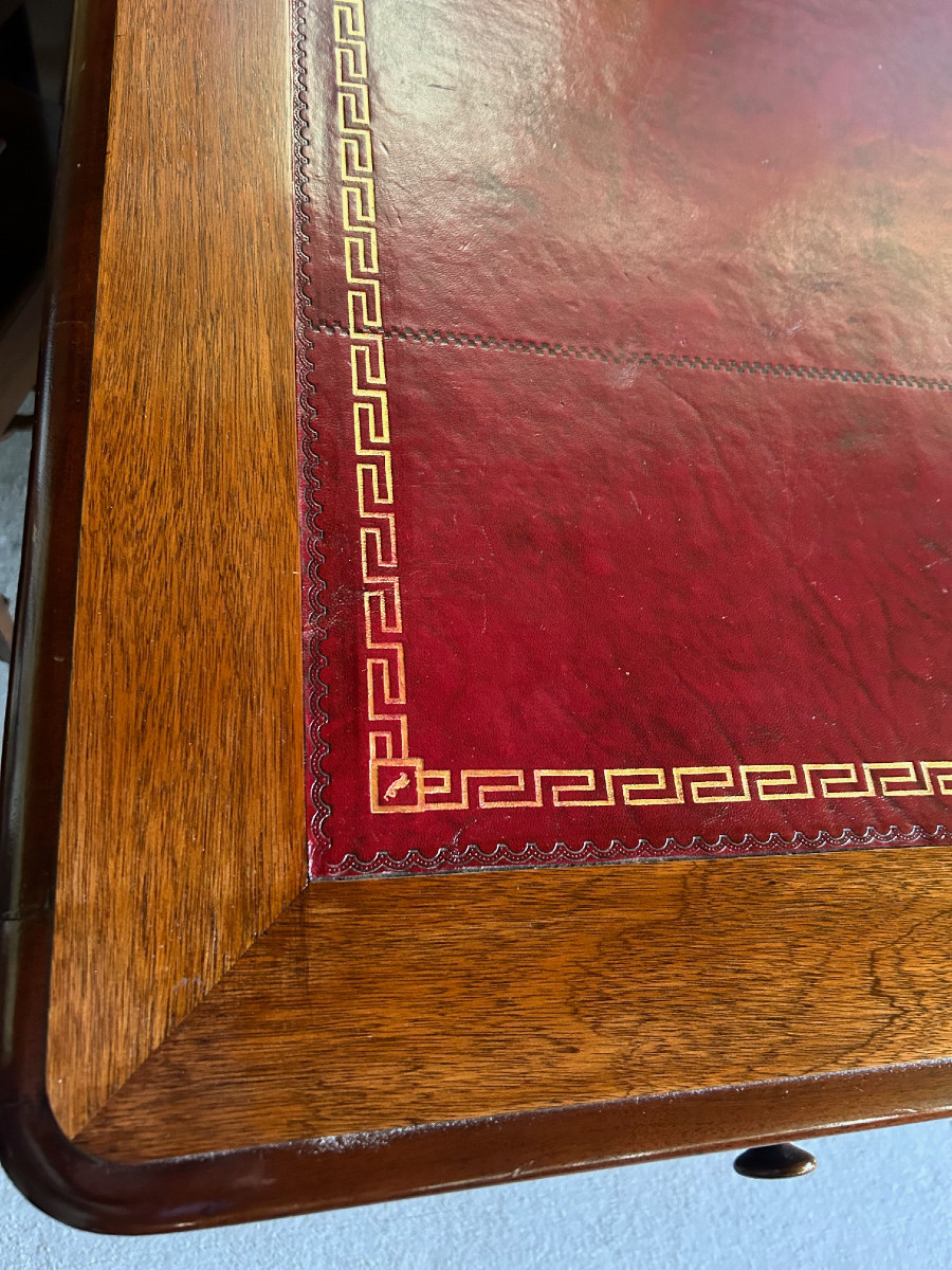 Très grand bureau bibliothèque anglais fabriqué en acajou, XIX siècle-photo-2