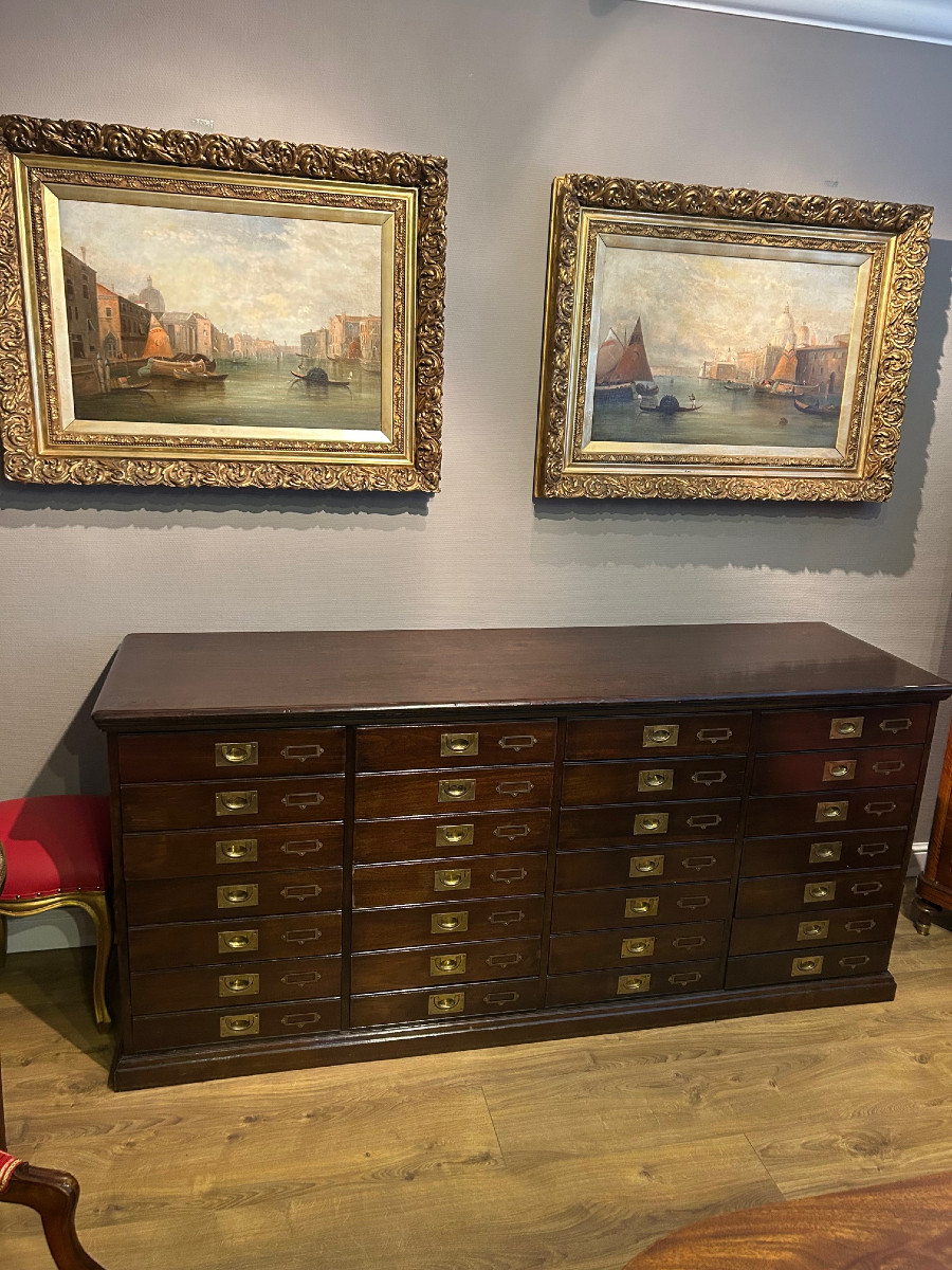Large Victorian Mahogany Pharmacy Sideboard-photo-2