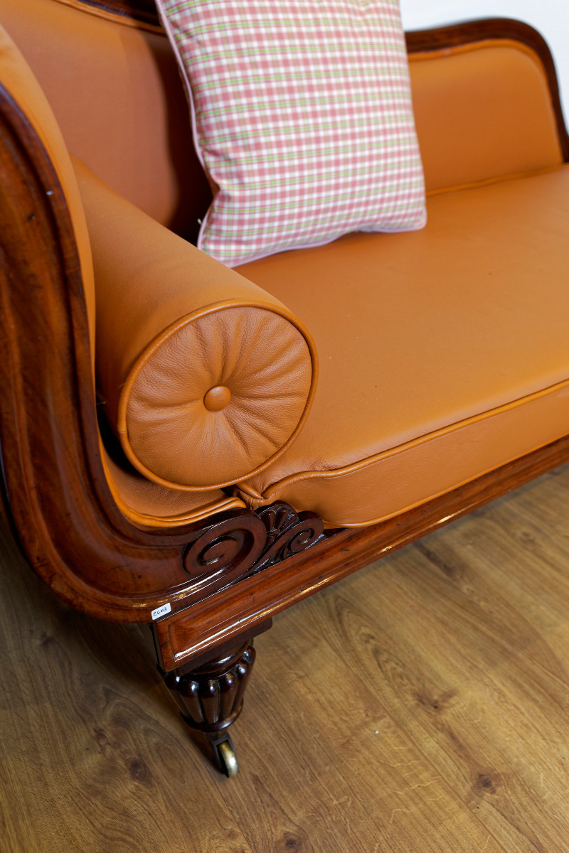 Chaiselongue anglaise d'époque Regency ei acajou, Angleterre vers 1820-photo-3