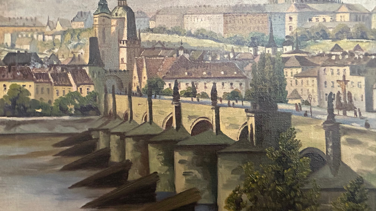 Vue de Prague avec le pont du Charles, XX-siécle-photo-1