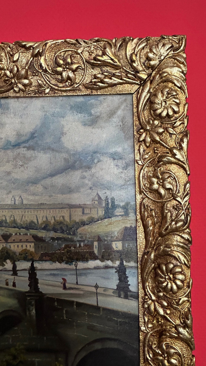 Vue de Prague avec le pont du Charles, XX-siécle-photo-4
