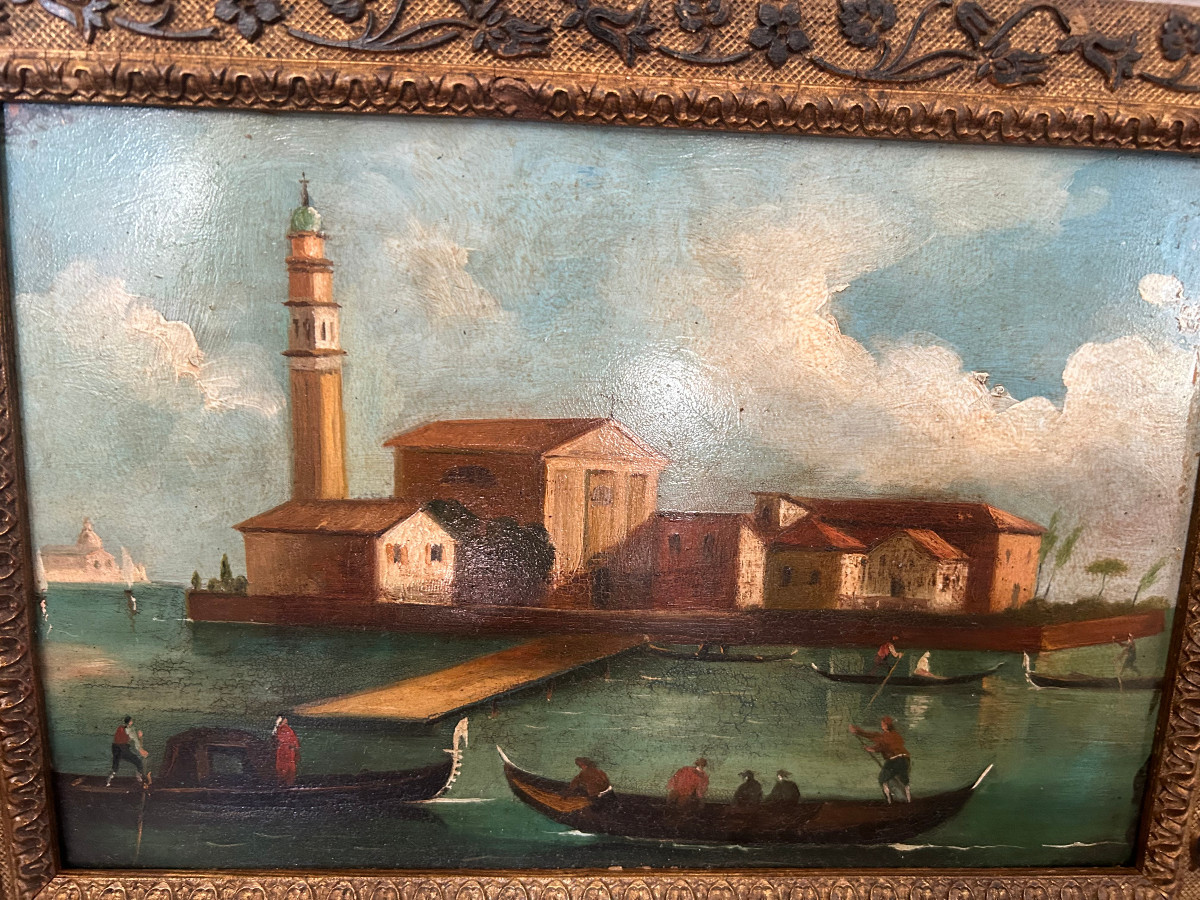 Un paire de petites Vues de Venise du XVIIIe siècle-photo-2