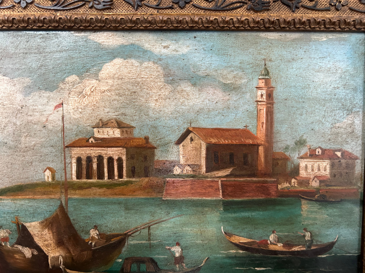 Un paire de petites Vues de Venise du XVIIIe siècle-photo-3