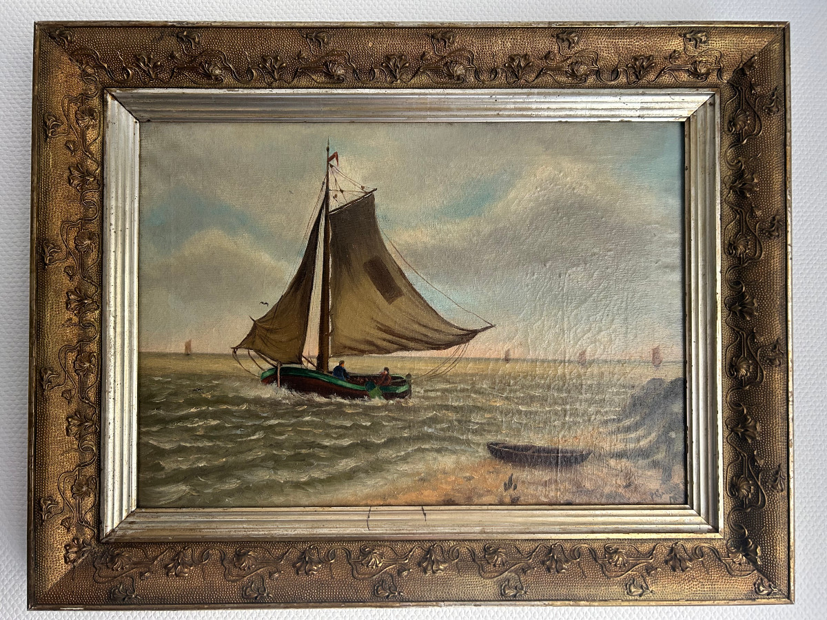Vue sur le mer, huile sur toile, XIX-siécle