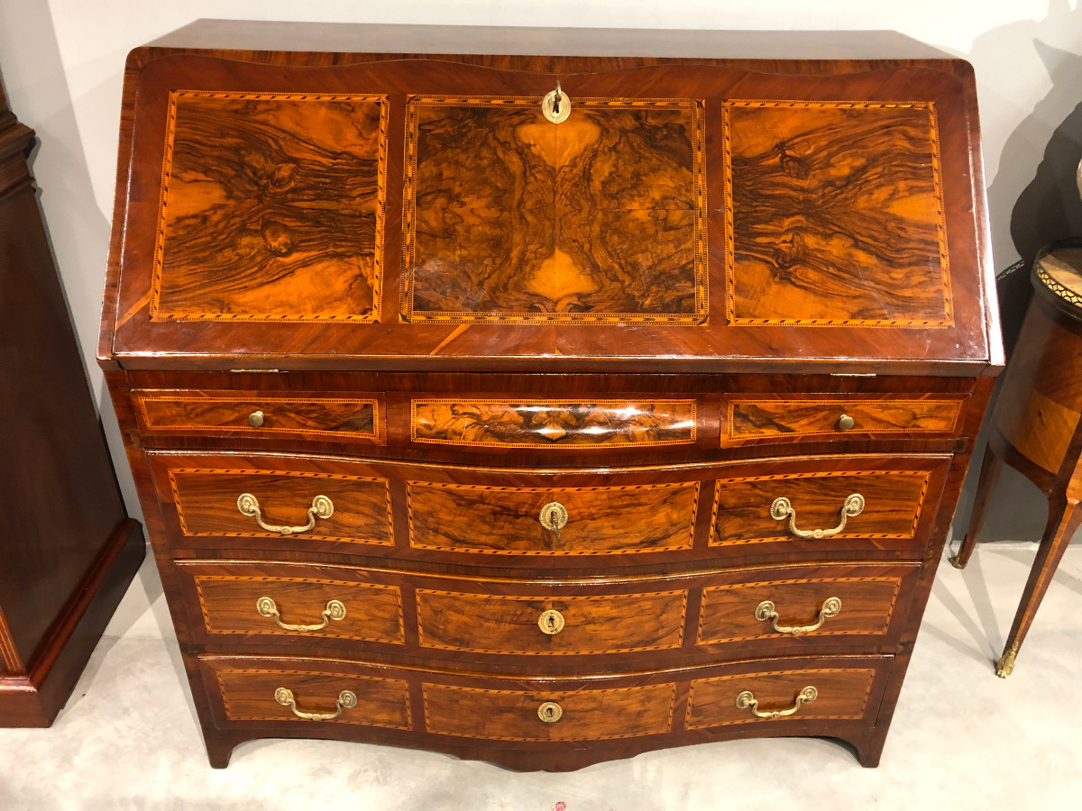 Secrétaire en noyer, époque Louis XVI-photo-4
