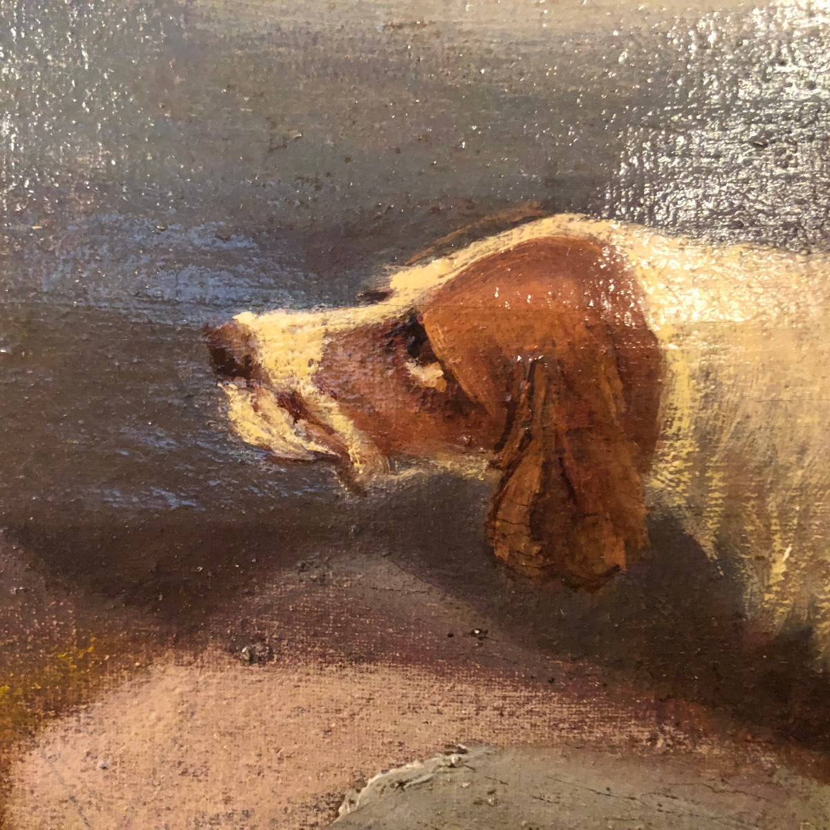 Une paire de peintures à l'huille anglaises avec des chiens de Chasse du 19éme siècle-photo-7