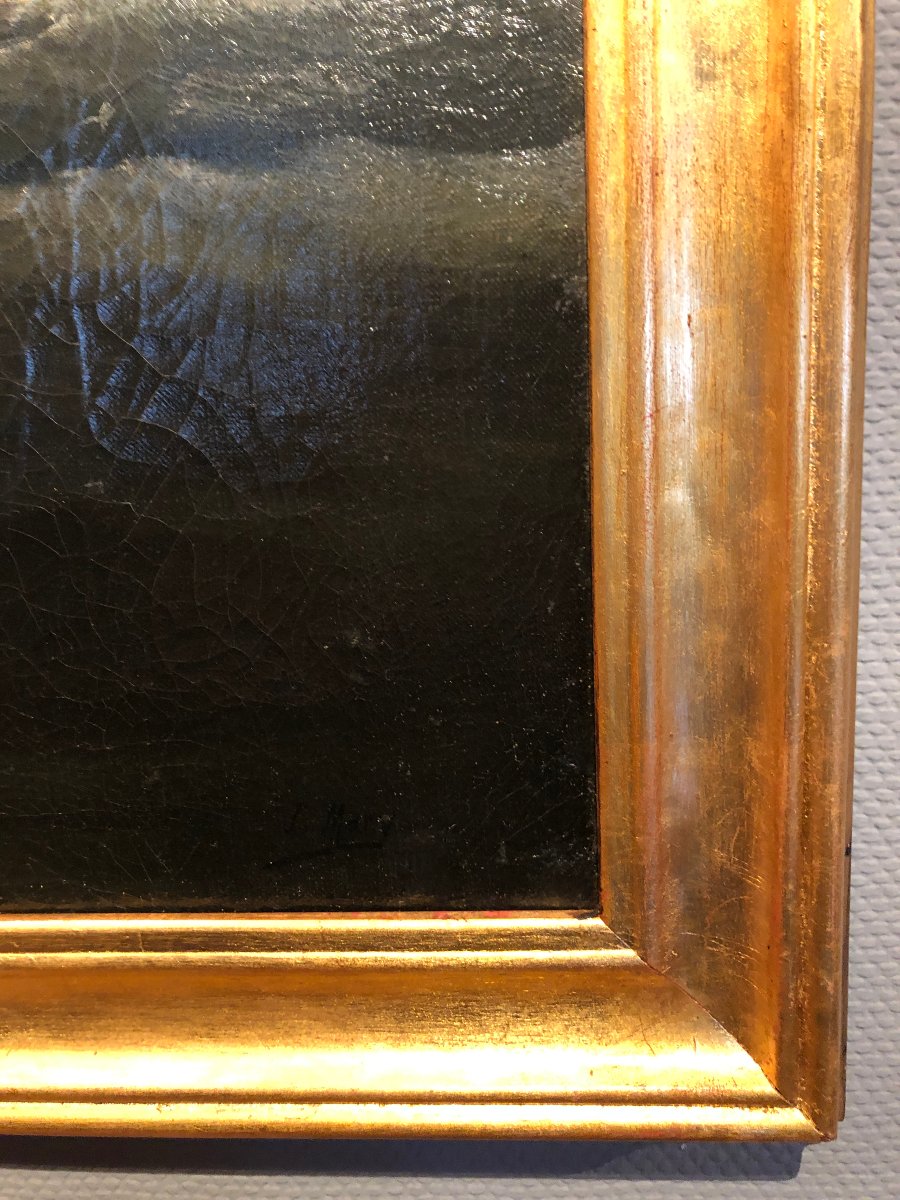 A Beautiful 19th-century Seascape In Oil-photo-3