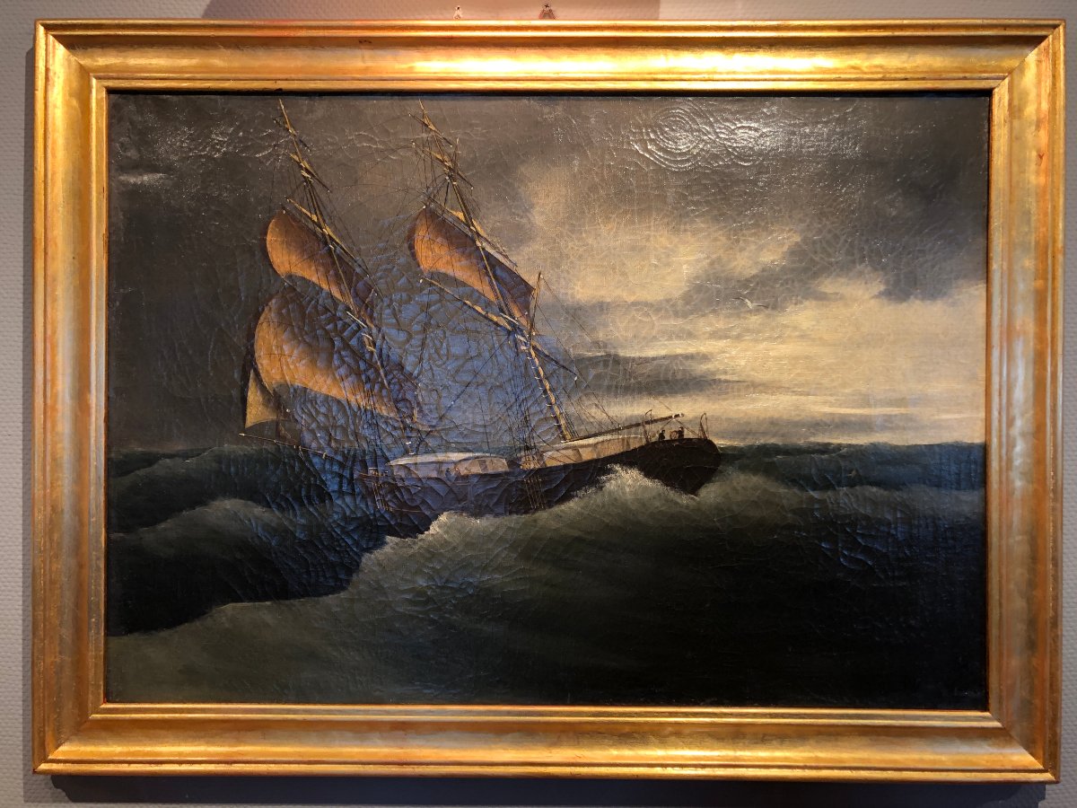 A Beautiful 19th-century Seascape In Oil