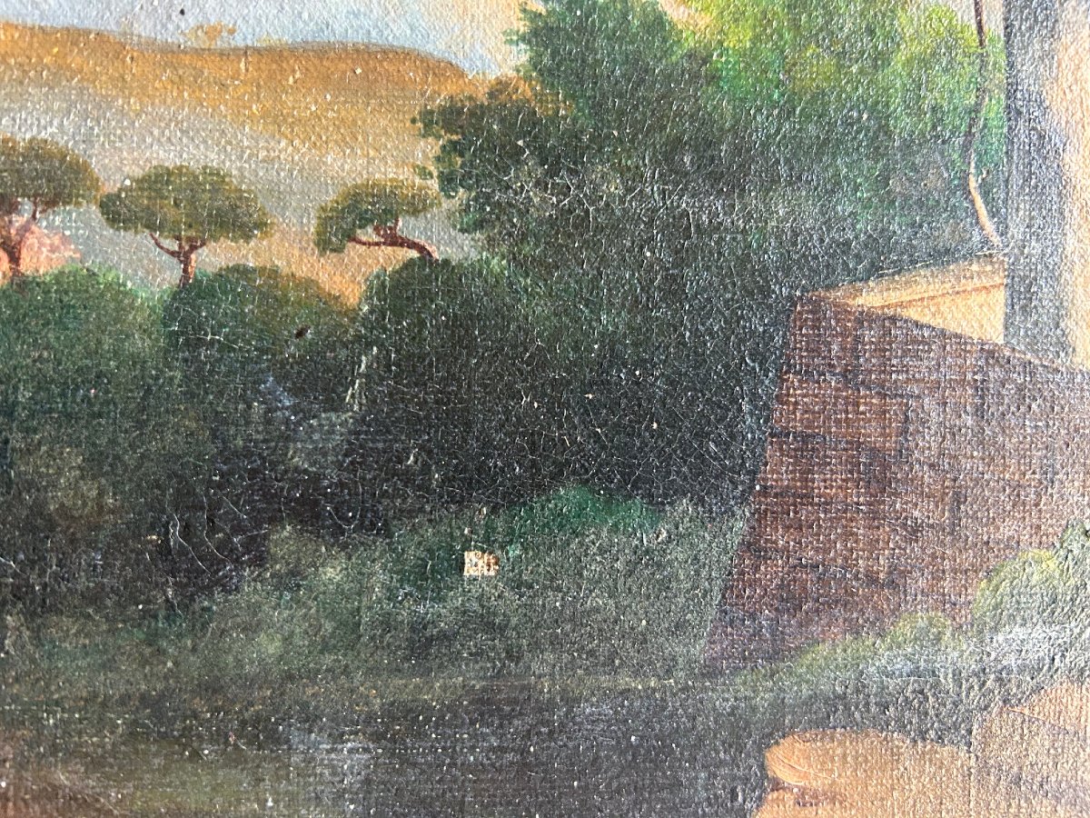 An Italian Landscape Depicting The Gulf Of Naples With Mount Vesuvius, 19th Century-photo-4
