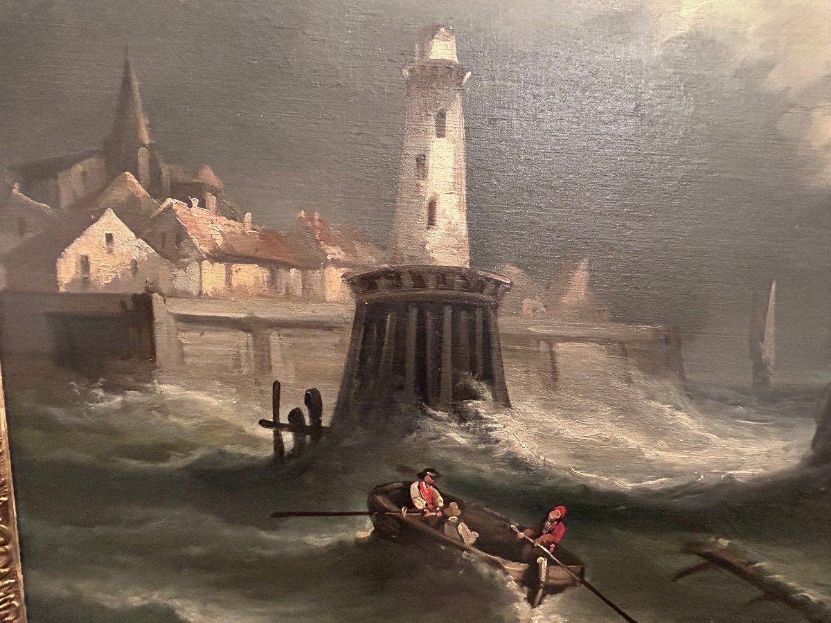 A Pair Of Seascapes Featuring Sailing Boats, 19th Century-photo-4