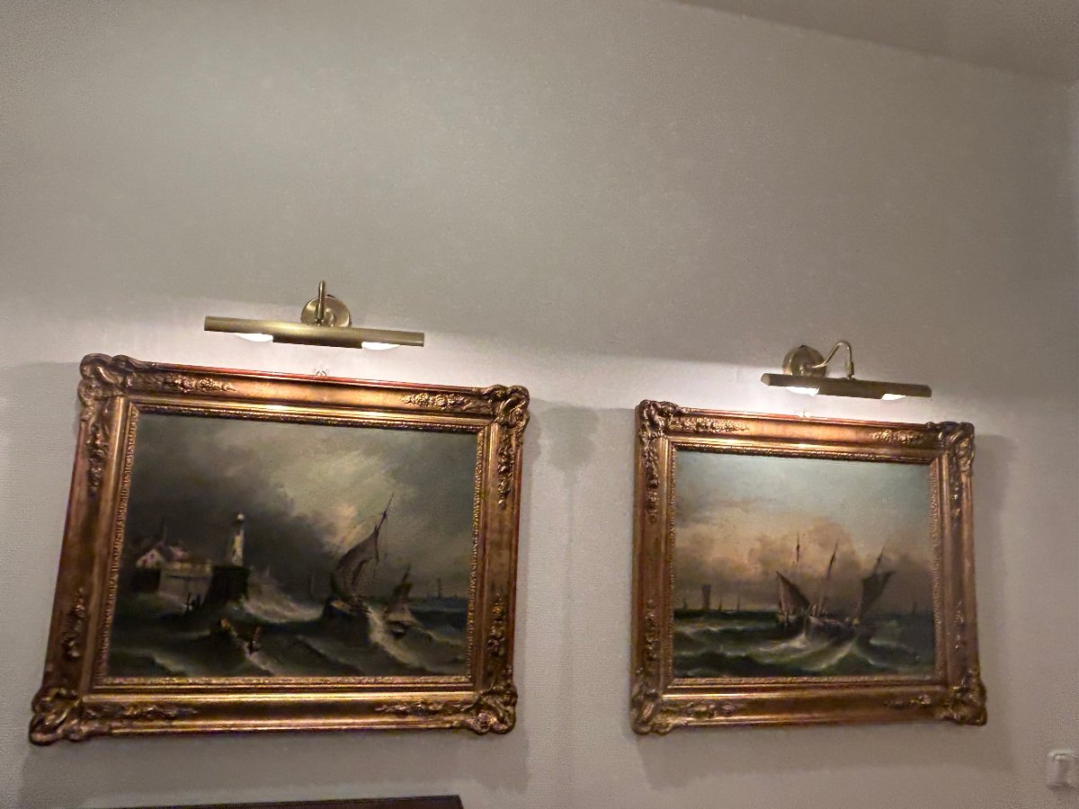A Pair Of Seascapes Featuring Sailing Boats, 19th Century