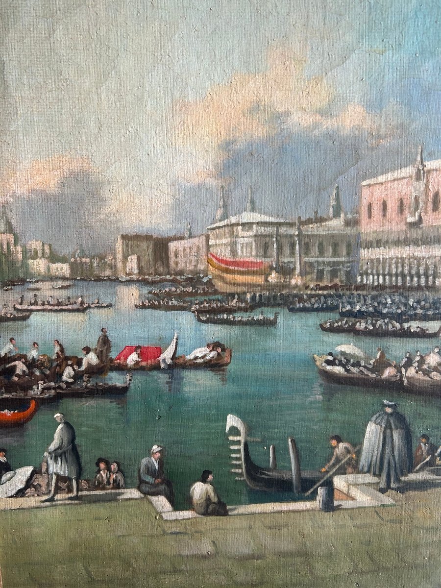 Vue de Venise, huille sur toille, XX- siécle-photo-1